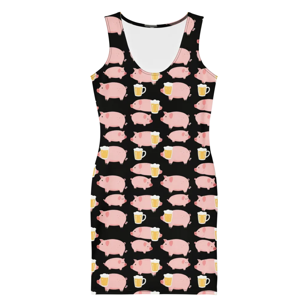 Boozy Barnyard on Bodycon Dress — Front