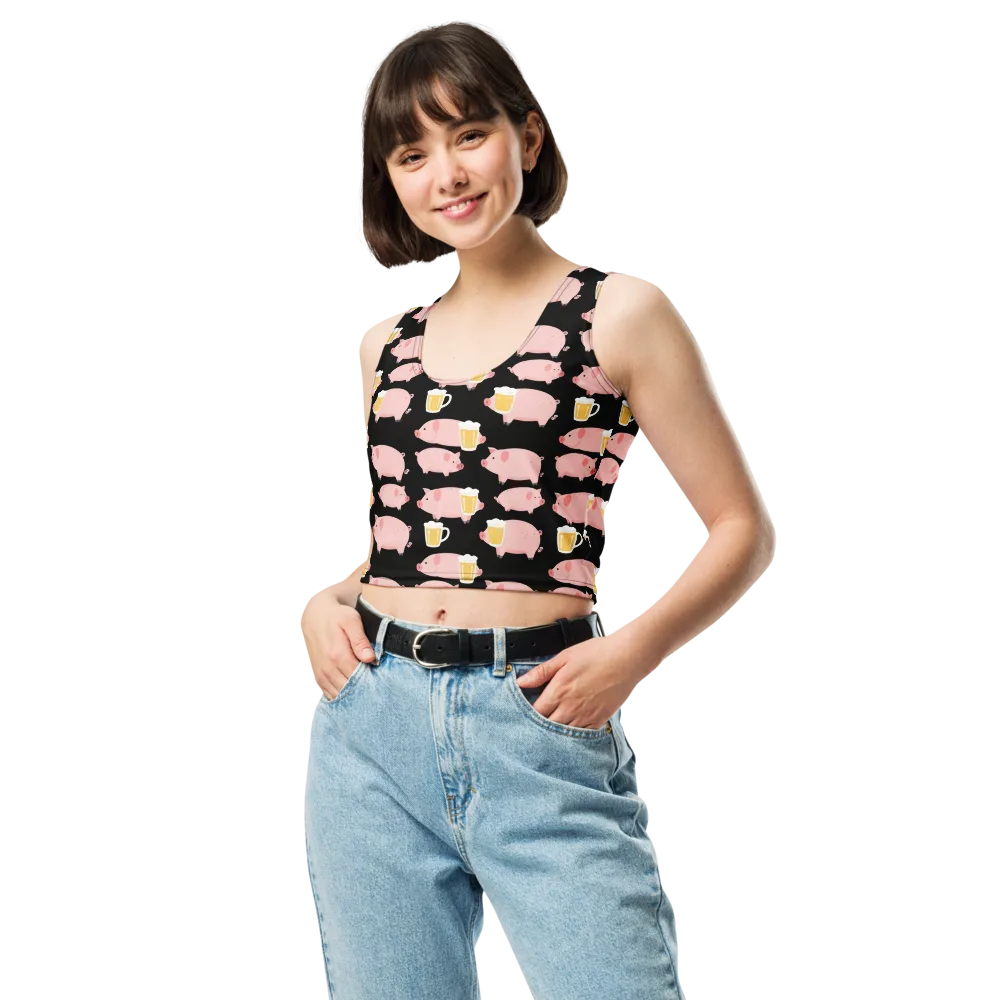 Boozy Barnyard on Crop Top — Front