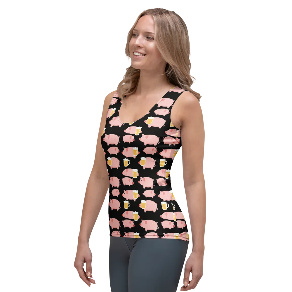 Boozy Barnyard on Women's Tank Top — Left Front