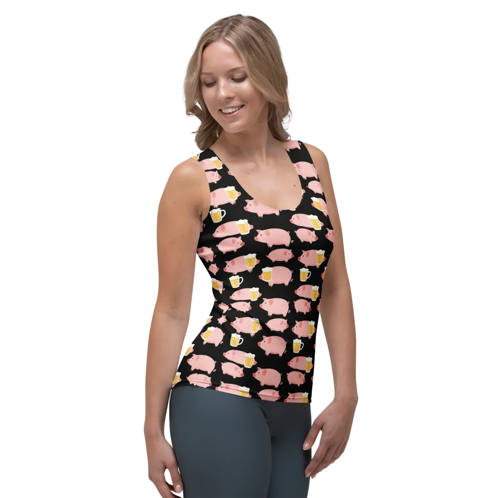 Boozy Barnyard on Women's Tank Top — Right Front