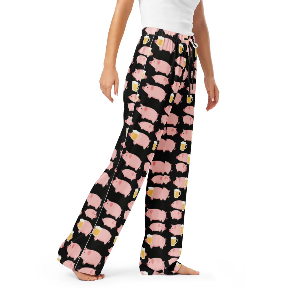 Boozy Barnyard on Women's Pajama Pants — Right Front