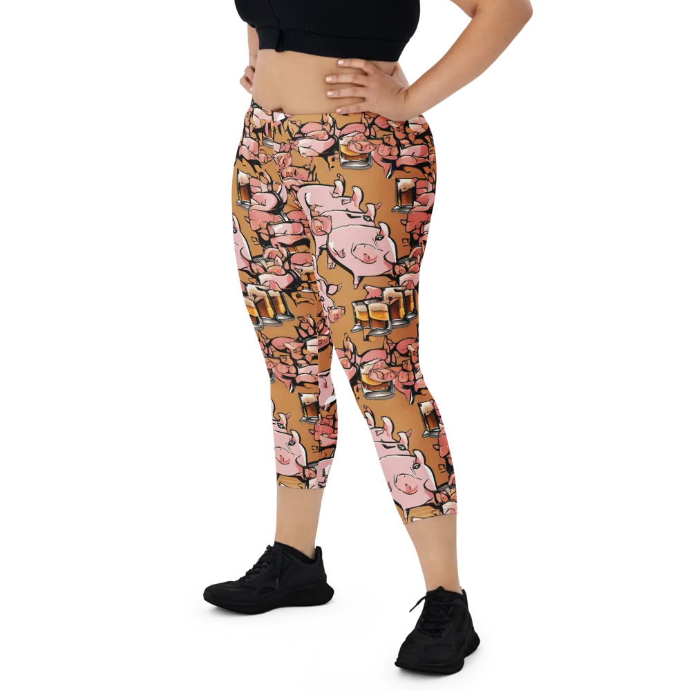 Pigskin Pilsner on Capri Leggings — Front