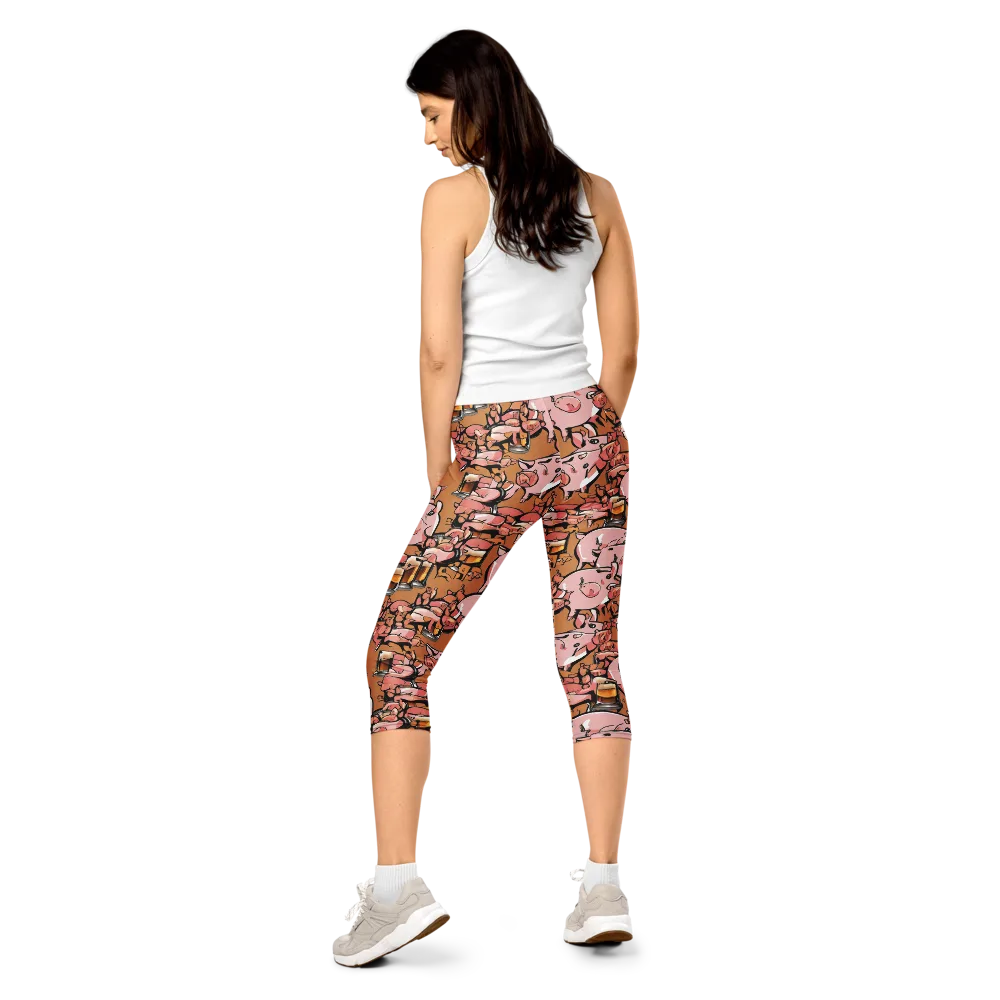 Pigskin Pilsner on Capri Leggings — Back