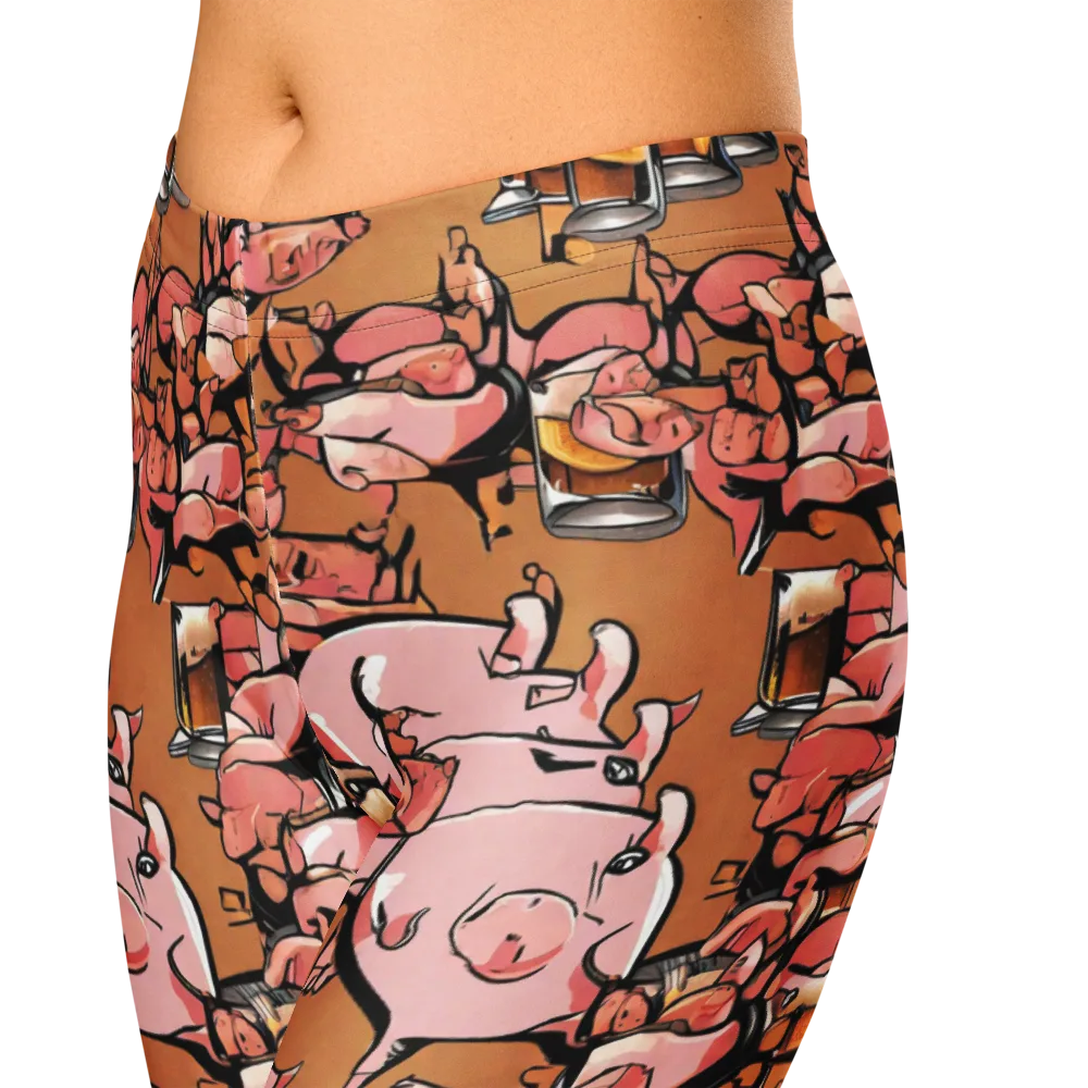 Pigskin Pilsner on Capri Leggings — Zoomed-in