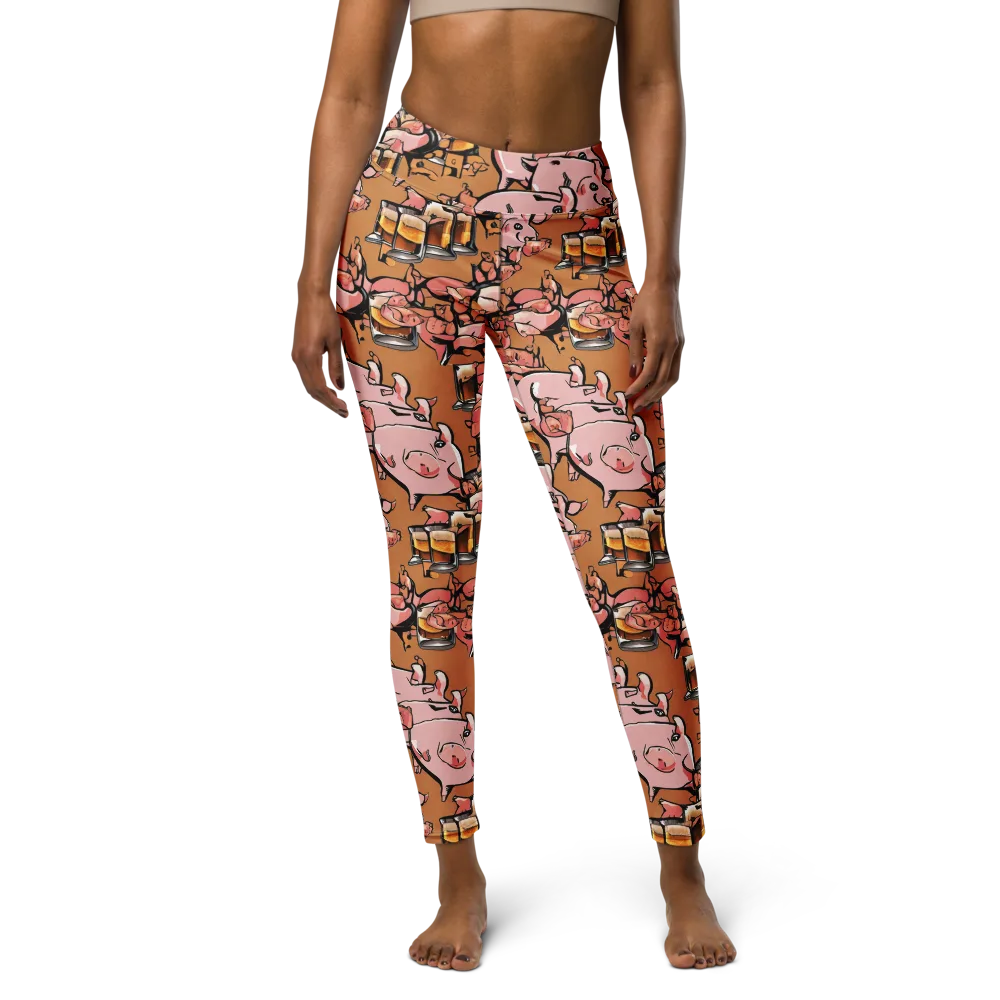 Pigskin Pilsner on Yoga Leggings — Front