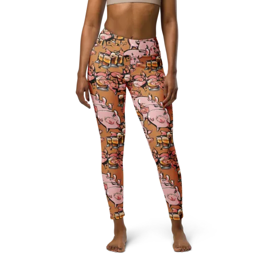 Pigskin Pilsner on a Yoga Leggings