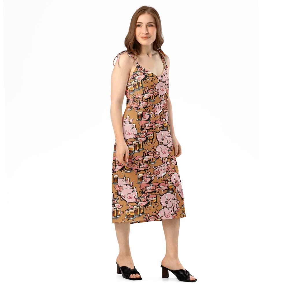 Pigskin Pilsner on Slip Dress — Right Front