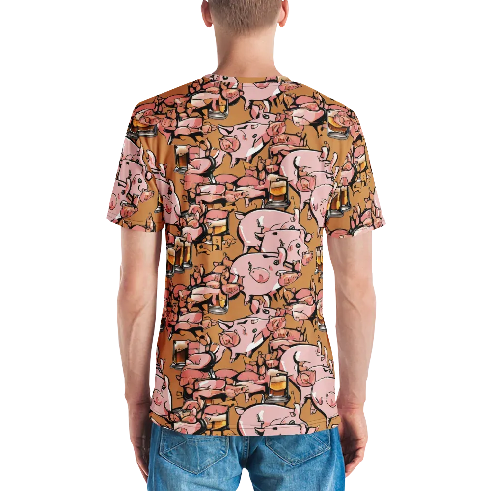Pigskin Pilsner on Men's Crew Neck T-Shirt — Back
