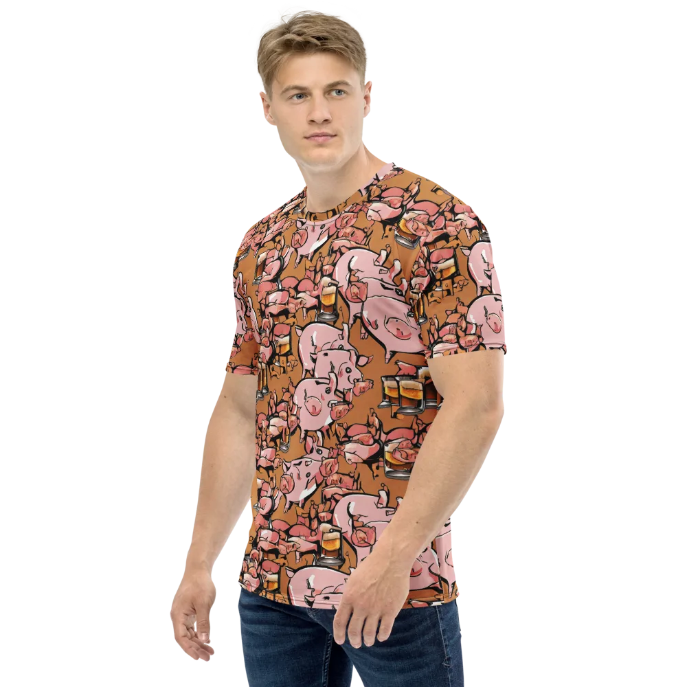 Pigskin Pilsner on Men's Crew Neck T-Shirt — Left
