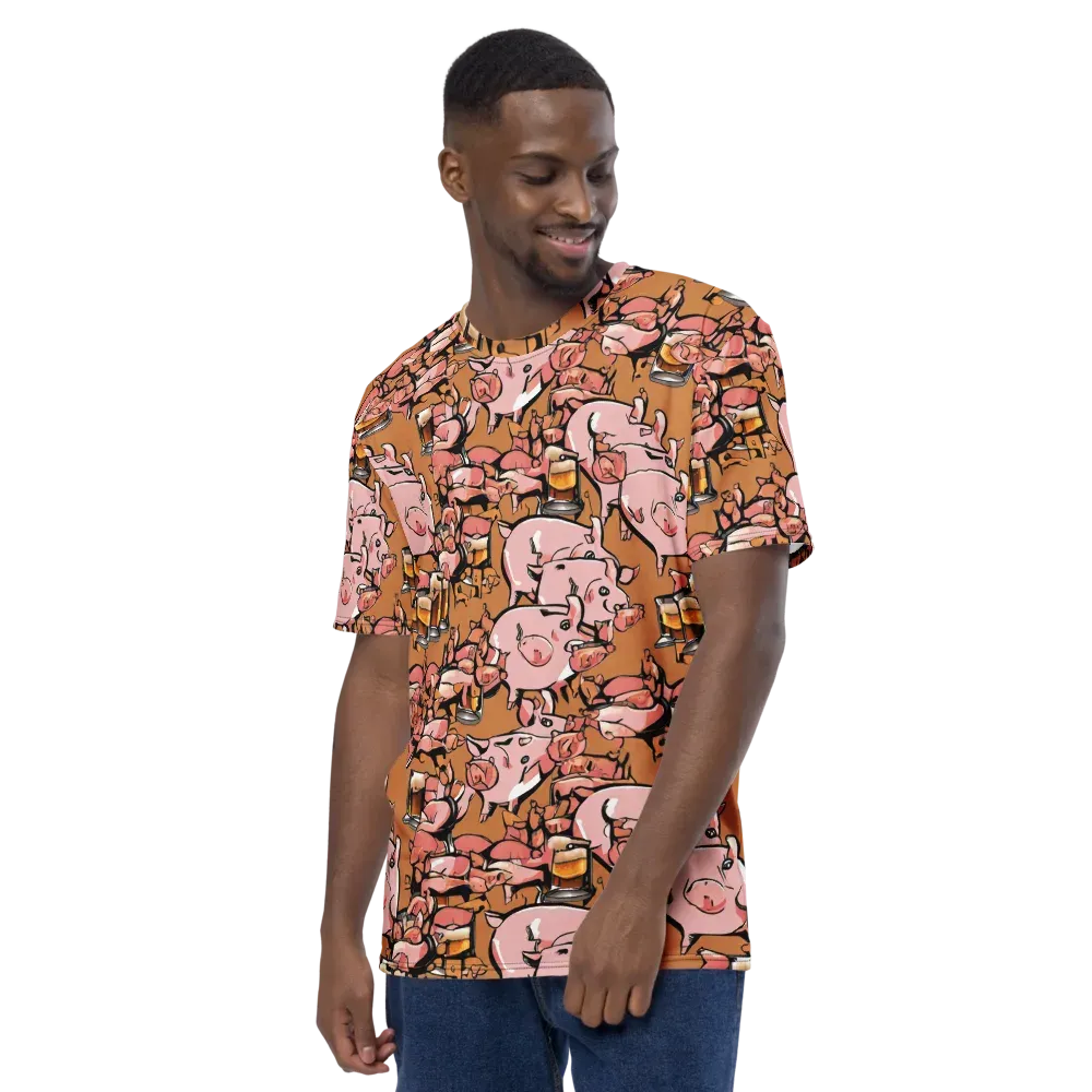 Pigskin Pilsner on Men's Crew Neck T-Shirt — Left