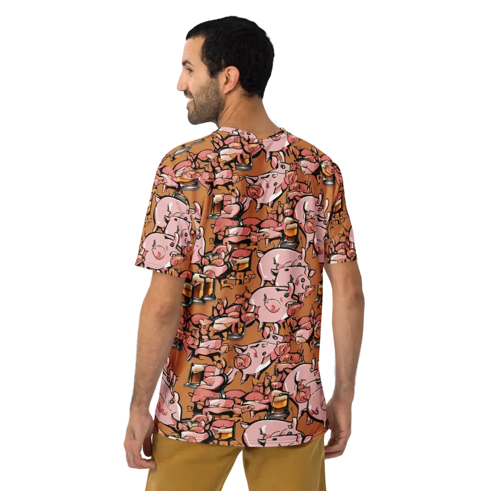Pigskin Pilsner on Men's Crew Neck T-Shirt — Back