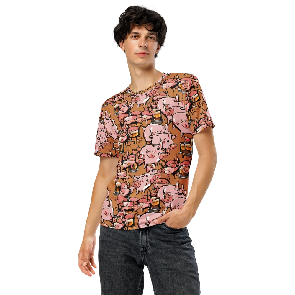 Pigskin Pilsner on Men's Crew Neck T-Shirt — Front