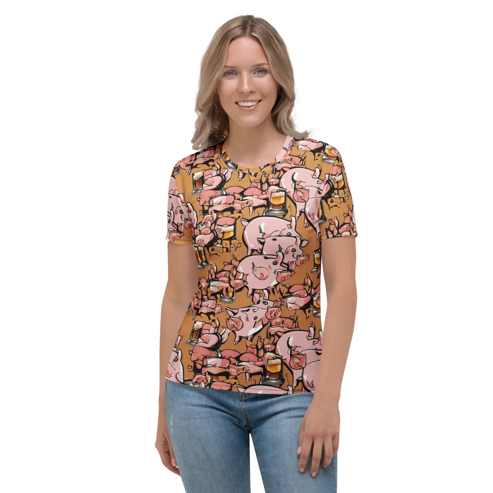Pigskin Pilsner on Women's Crew Neck T-Shirt — Front