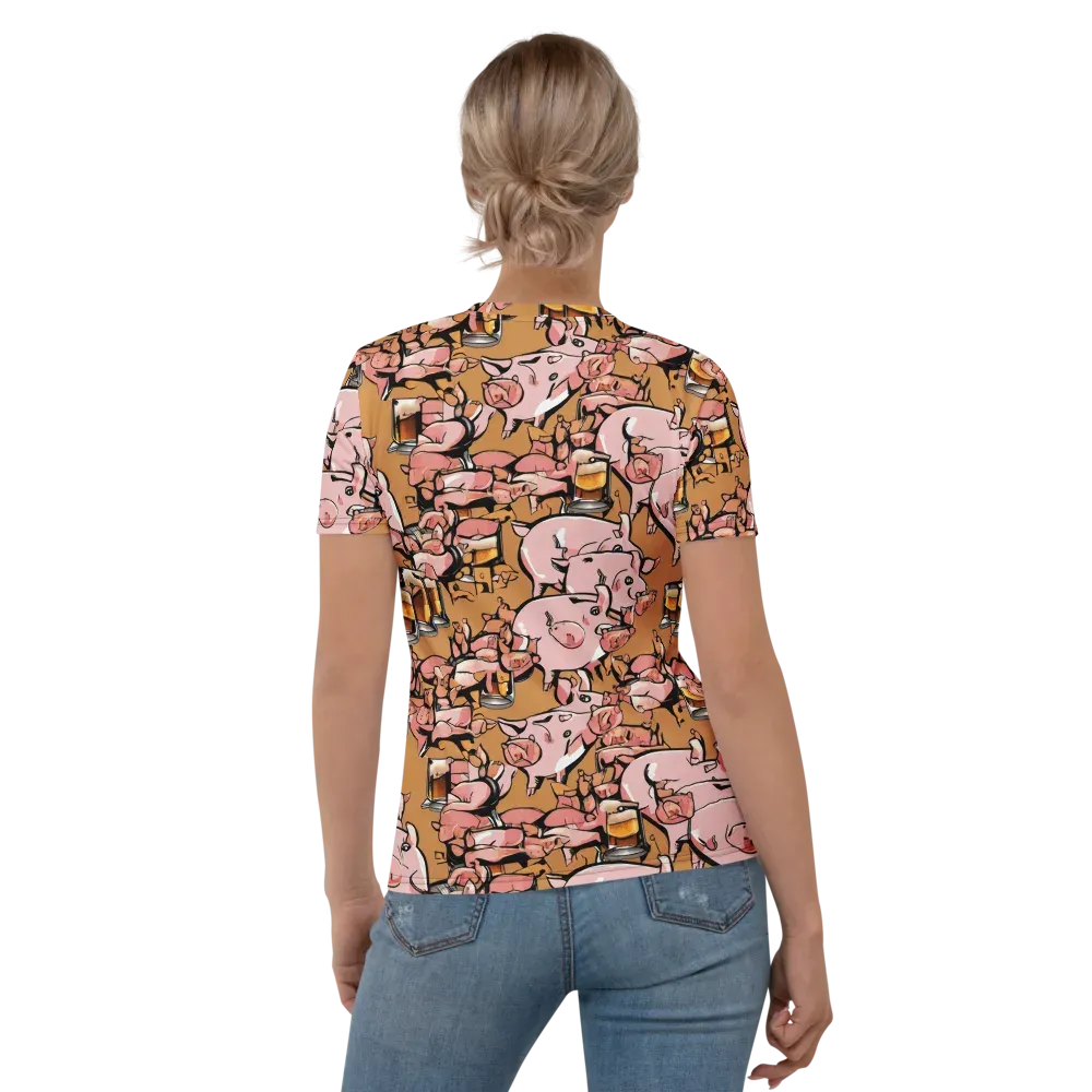 Pigskin Pilsner on Women's Crew Neck T-Shirt — Back
