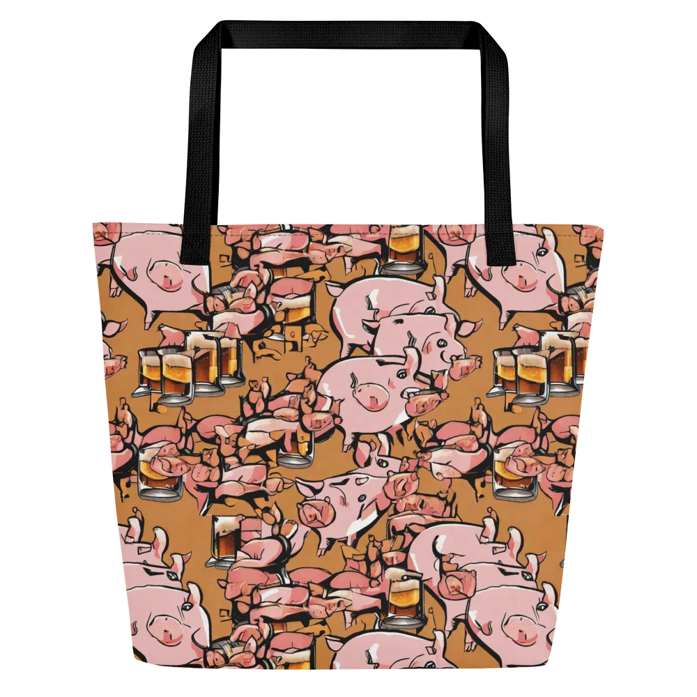 Pigskin Pilsner on Large Tote Bag W/ Pocket — Front