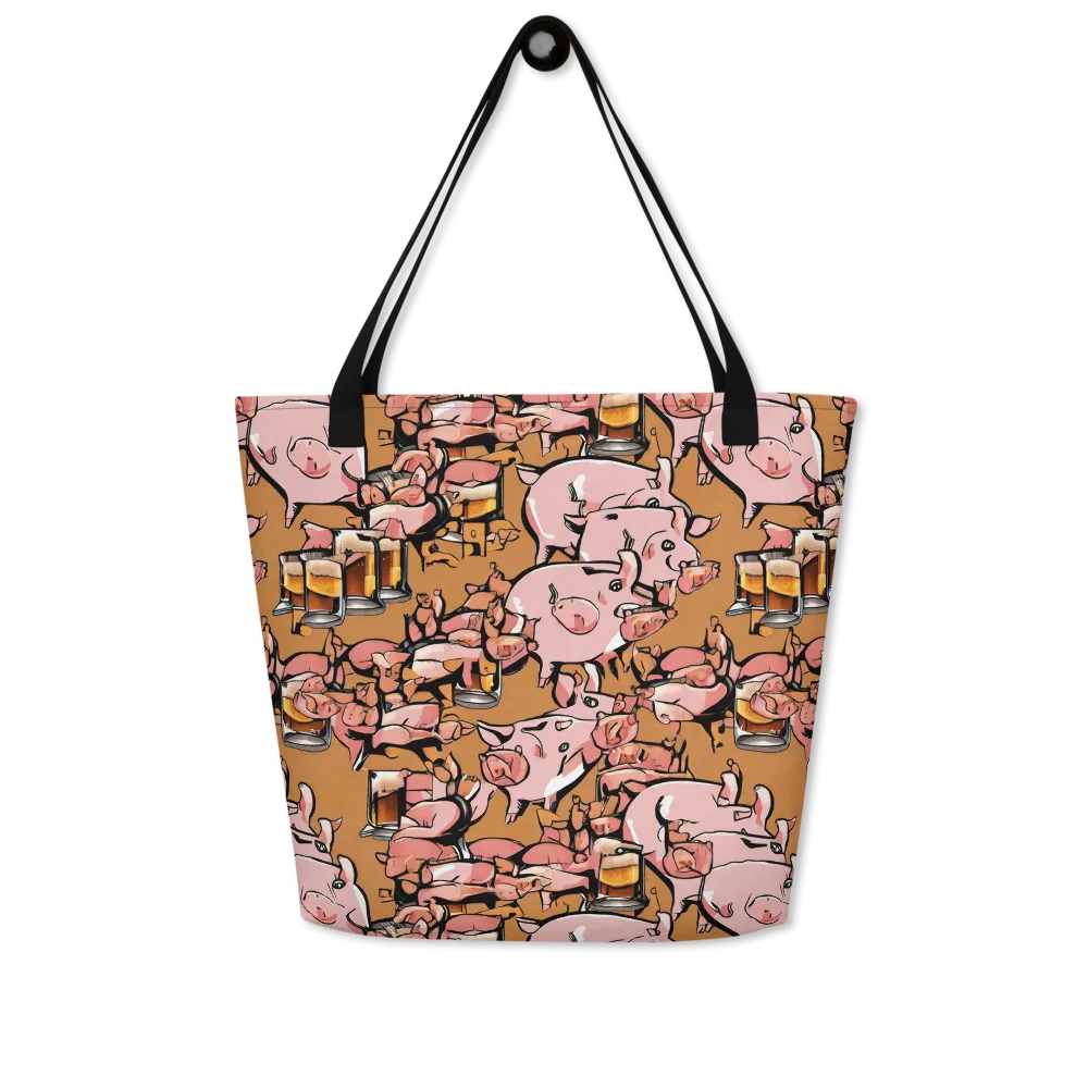 Pigskin Pilsner on Large Tote Bag W/ Pocket — Front