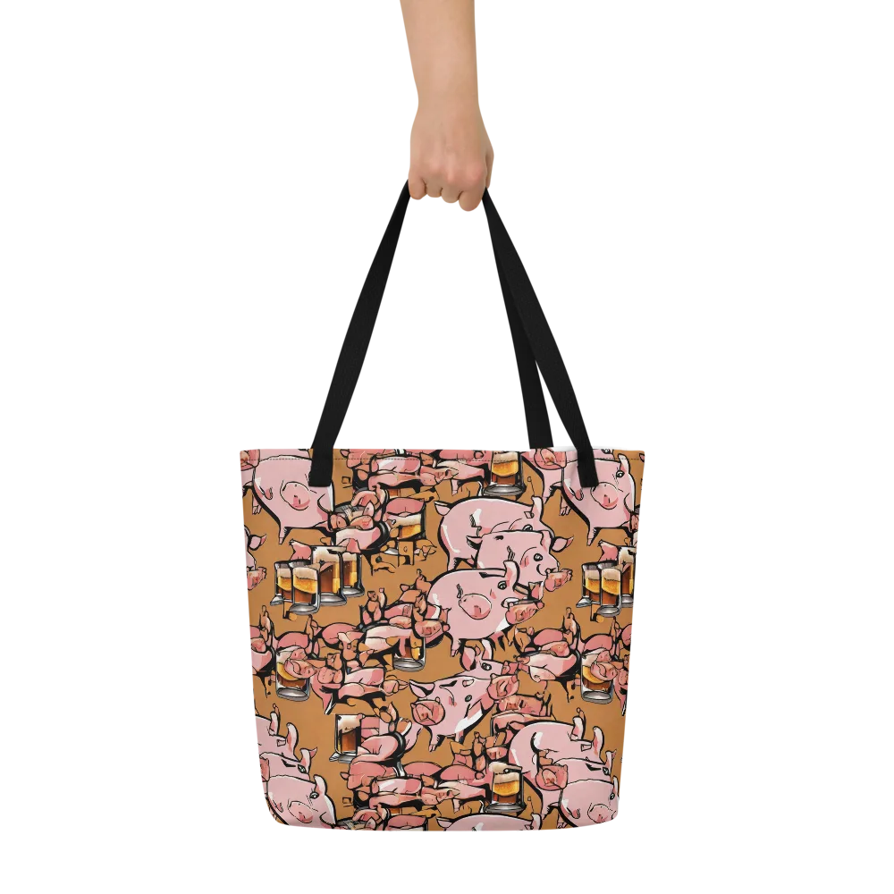 Pigskin Pilsner on Large Tote Bag W/ Pocket — Front