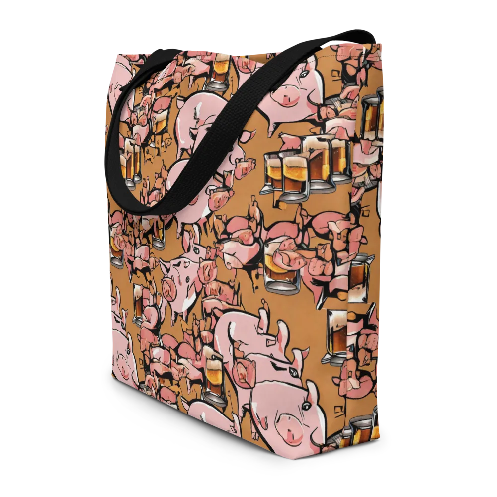 Pigskin Pilsner on Large Tote Bag W/ Pocket — Front