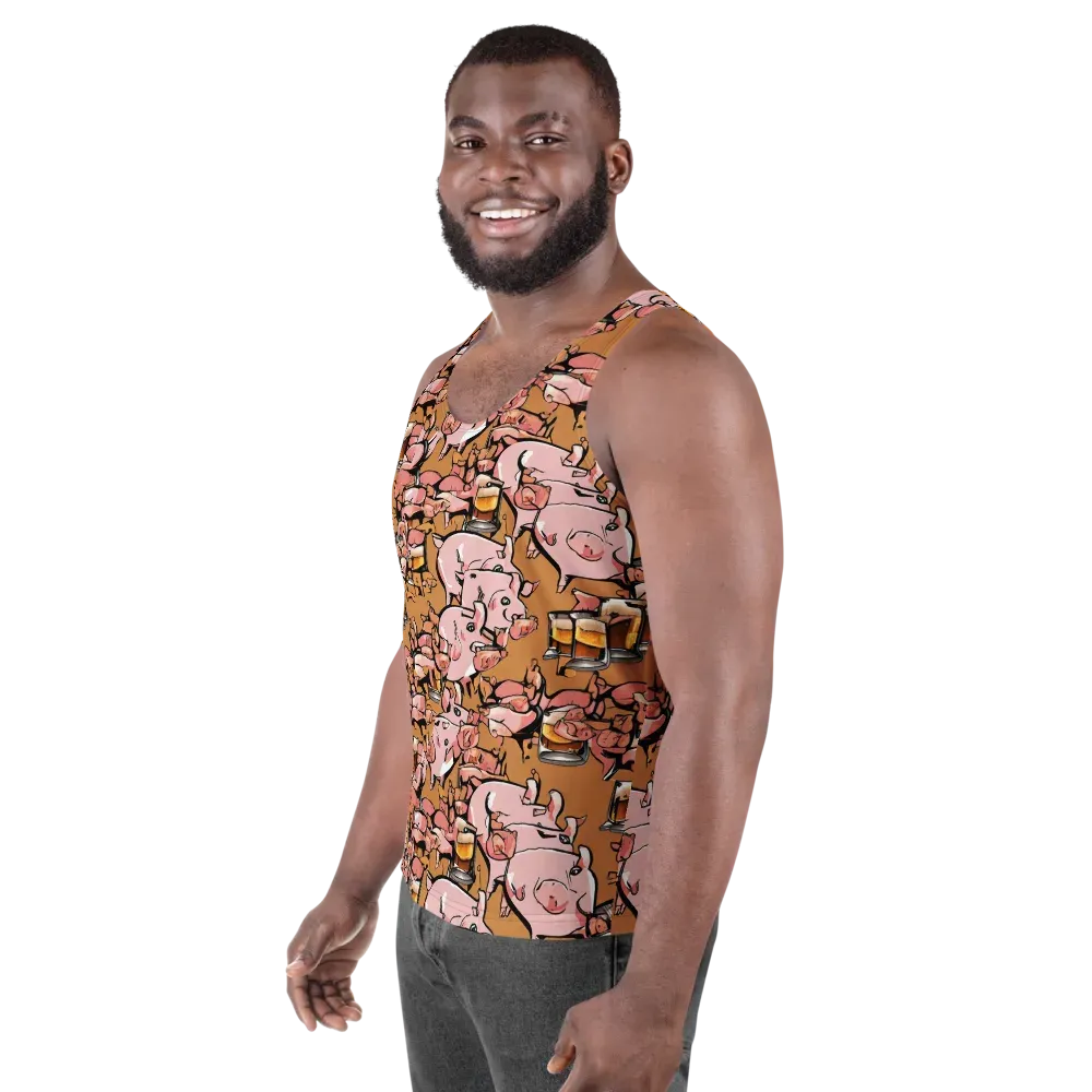 Pigskin Pilsner on Men's Tank Top — Left Front