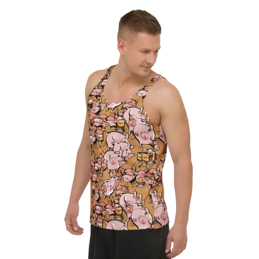Pigskin Pilsner on a Men's Tank Top