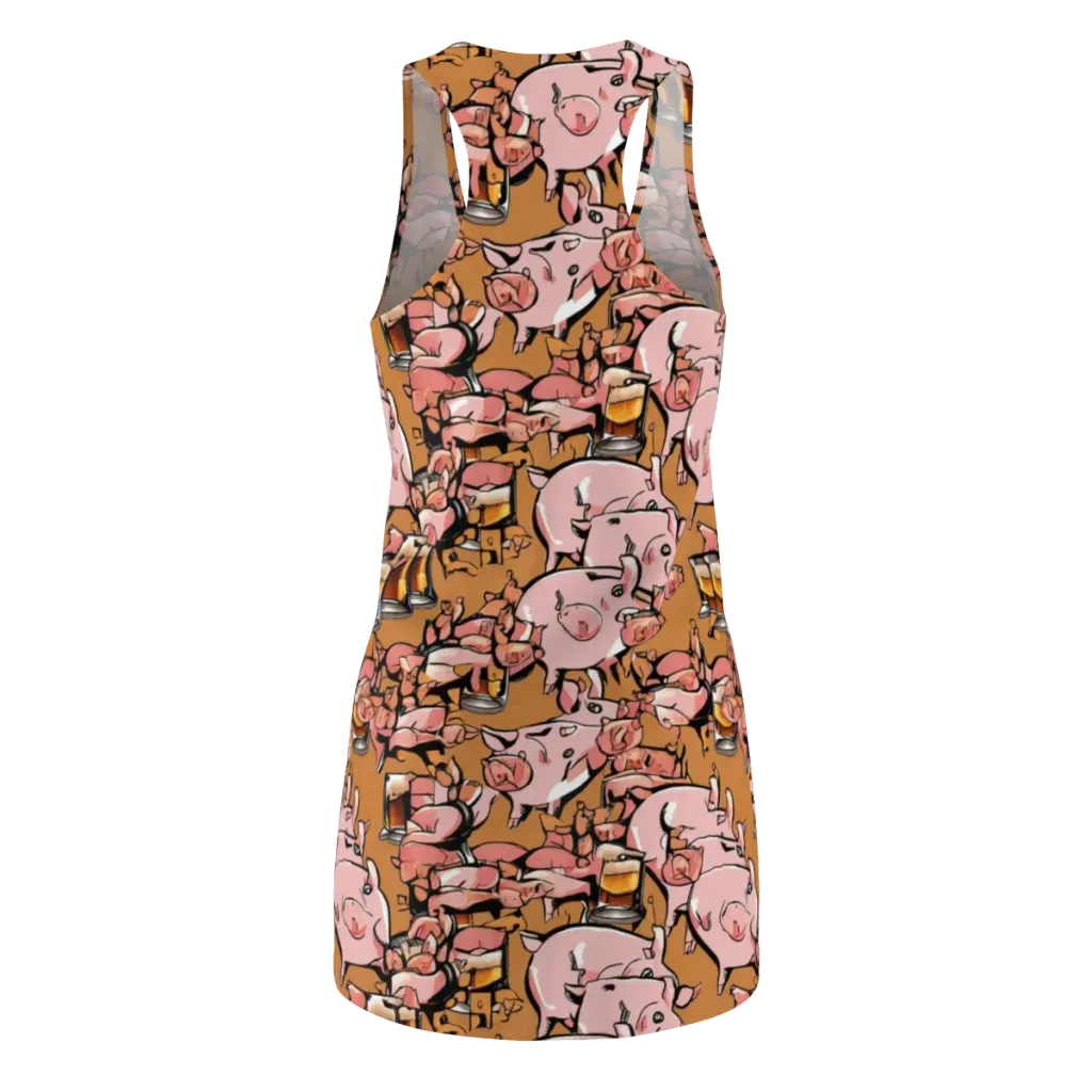 Pigskin Pilsner on Racerback Dress — Back