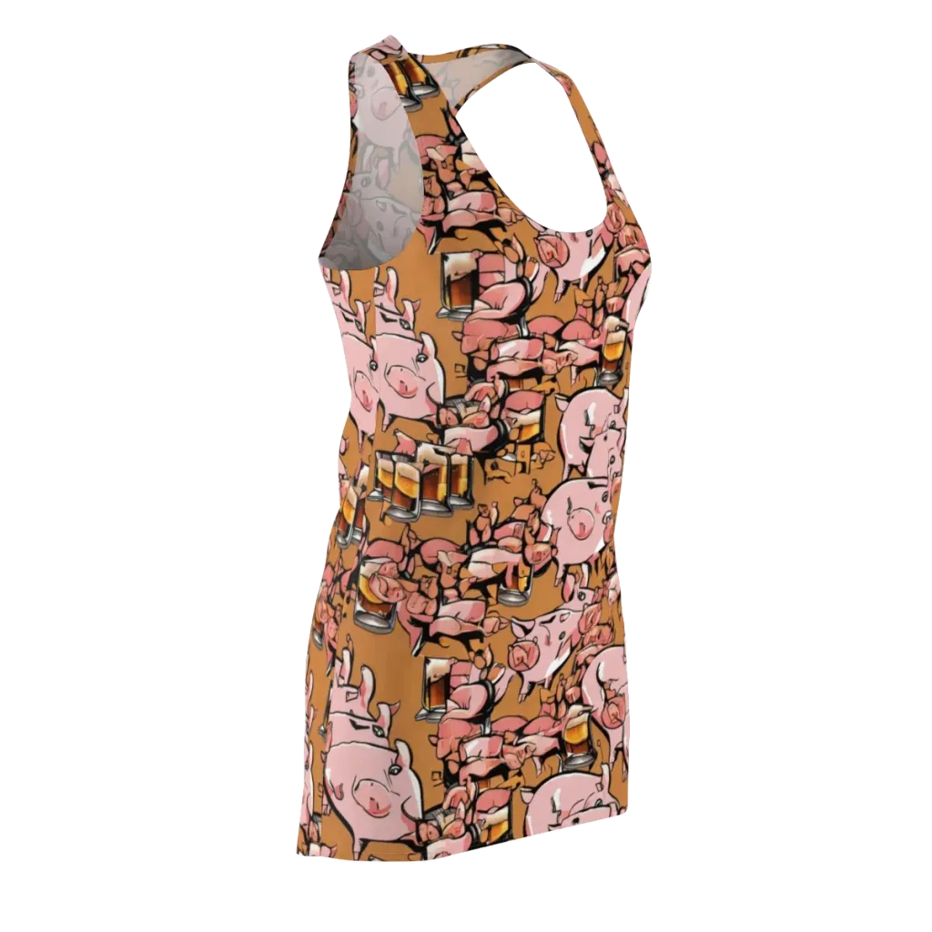 Pigskin Pilsner on Racerback Dress — Front Side