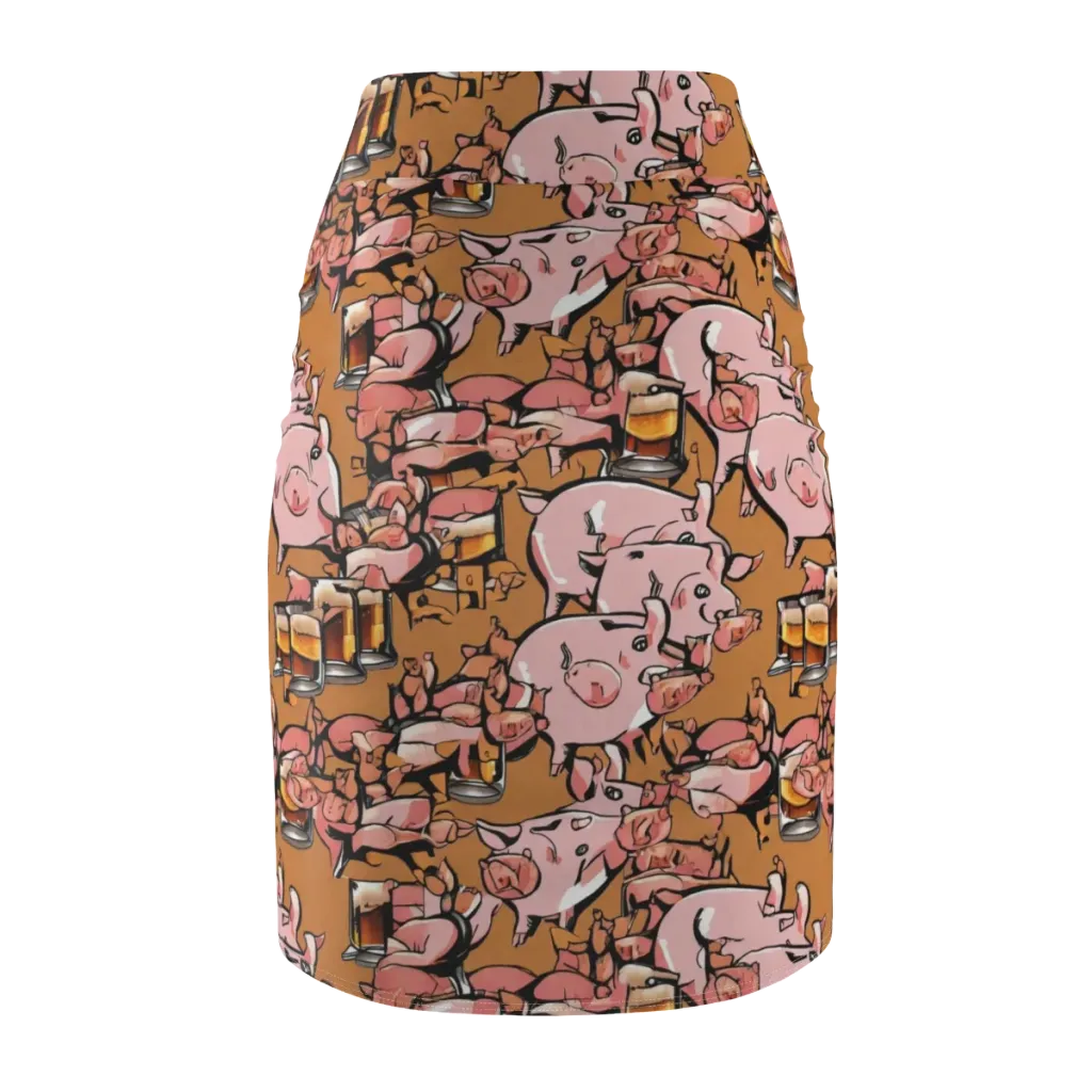 Pigskin Pilsner on Pencil Skirt — Back