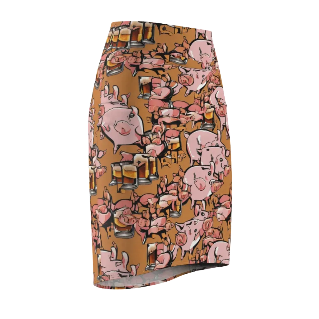 Pigskin Pilsner on Pencil Skirt — Front Side