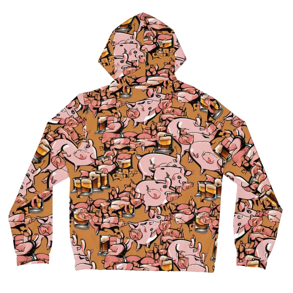 Pigskin Pilsner on Women's Full-Zip Hoodie — Back
