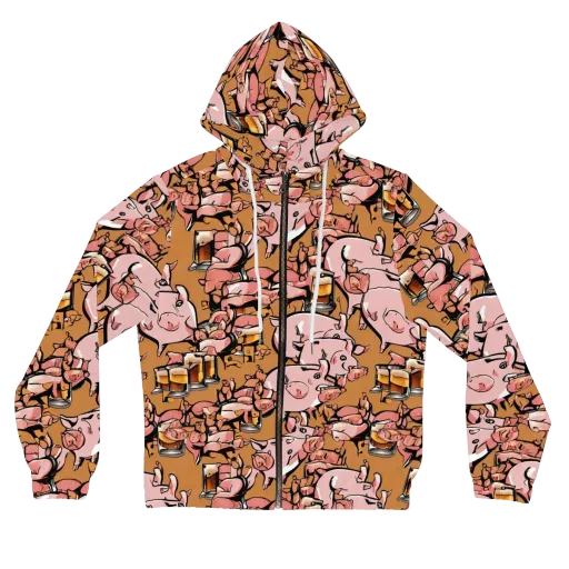 Pigskin Pilsner on a Women's Full-Zip Hoodie