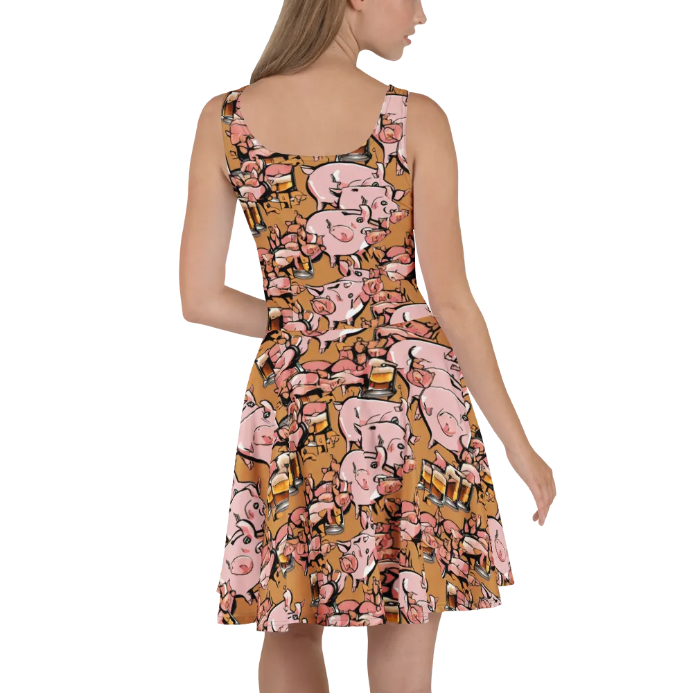 Pigskin Pilsner on Skater Dress — Back