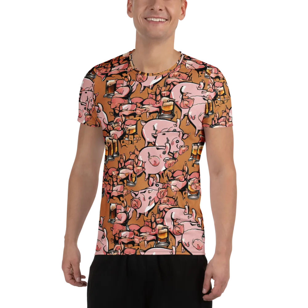 Pigskin Pilsner on Men's Athletic T-Shirt — Front
