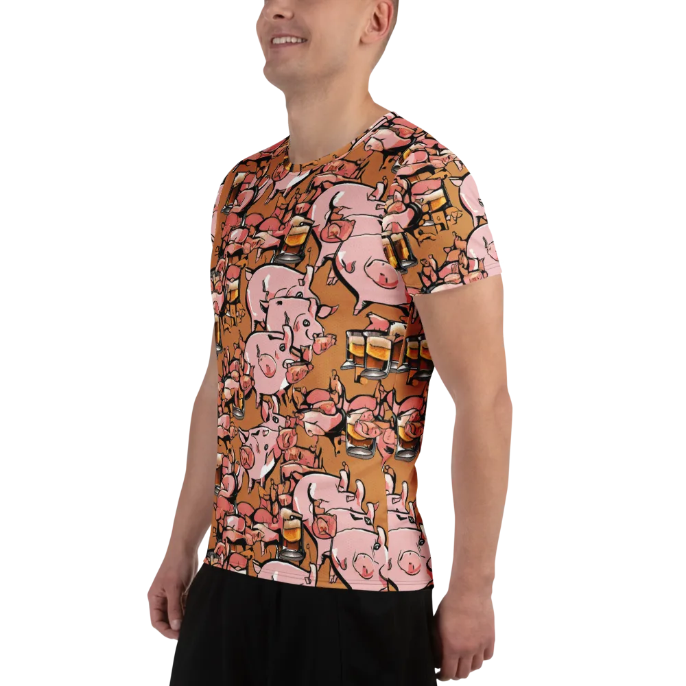 Pigskin Pilsner on Men's Athletic T-Shirt — Left