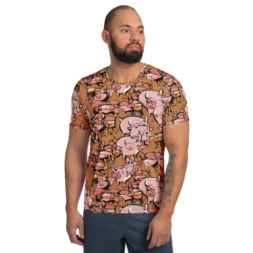 Pigskin Pilsner on a Men's Athletic T-Shirt