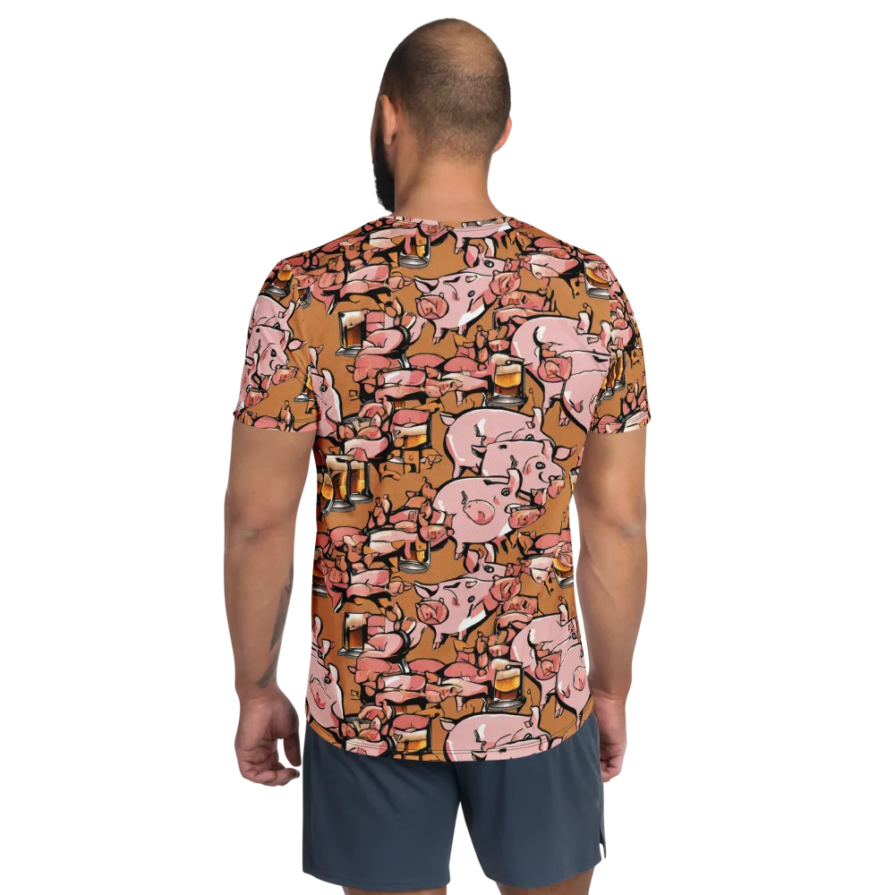Pigskin Pilsner on Men's Athletic T-Shirt — Back
