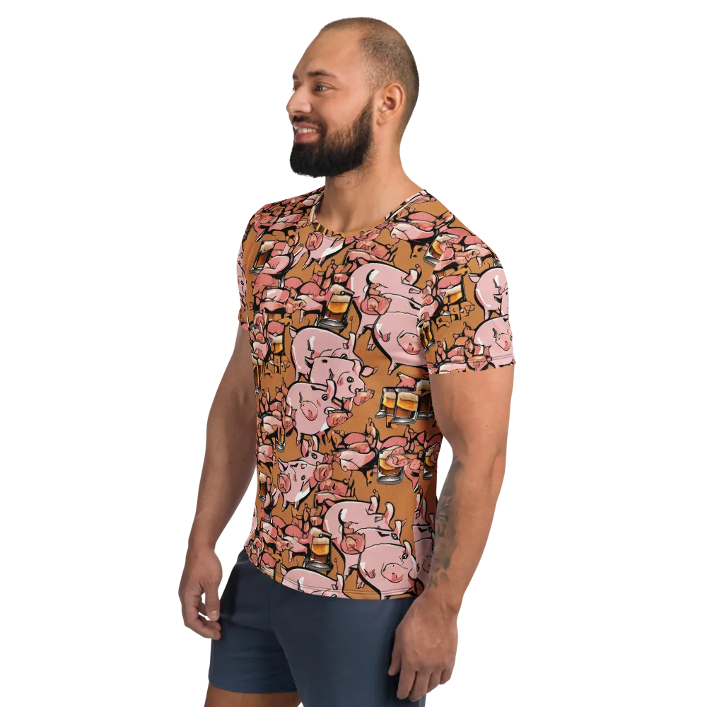 Pigskin Pilsner on Men's Athletic T-Shirt — Left