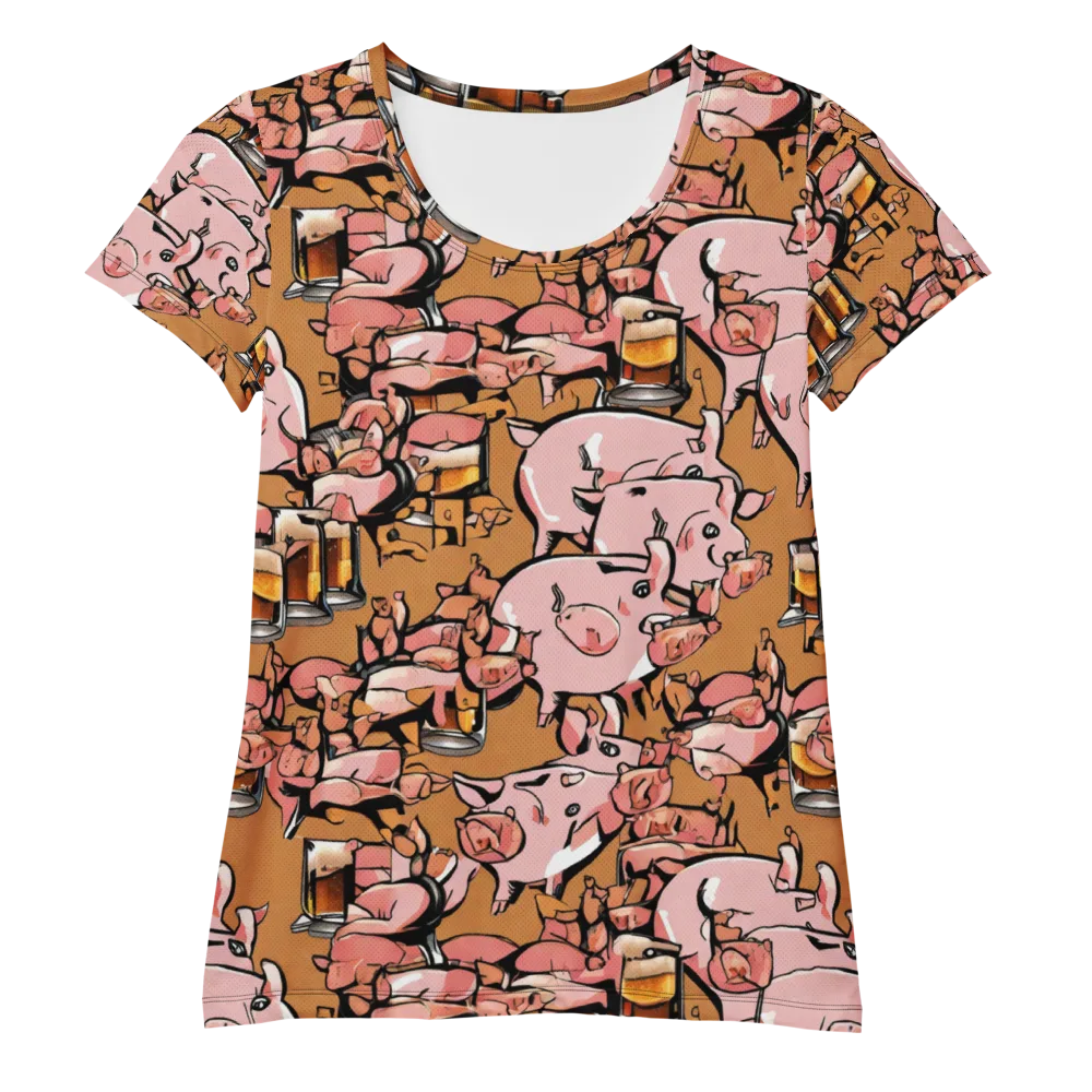 Pigskin Pilsner on Women's Athletic T-Shirt — Front