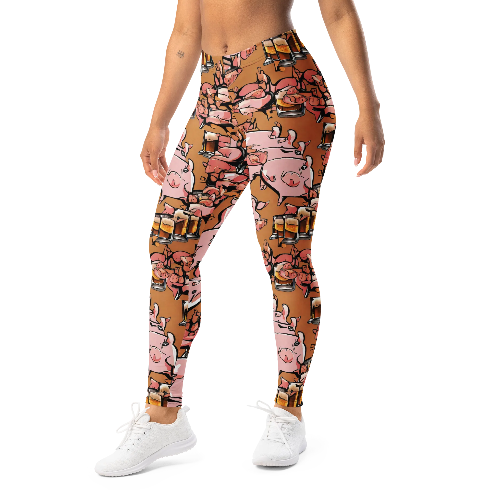Pigskin Pilsner on Leggings — Left Front