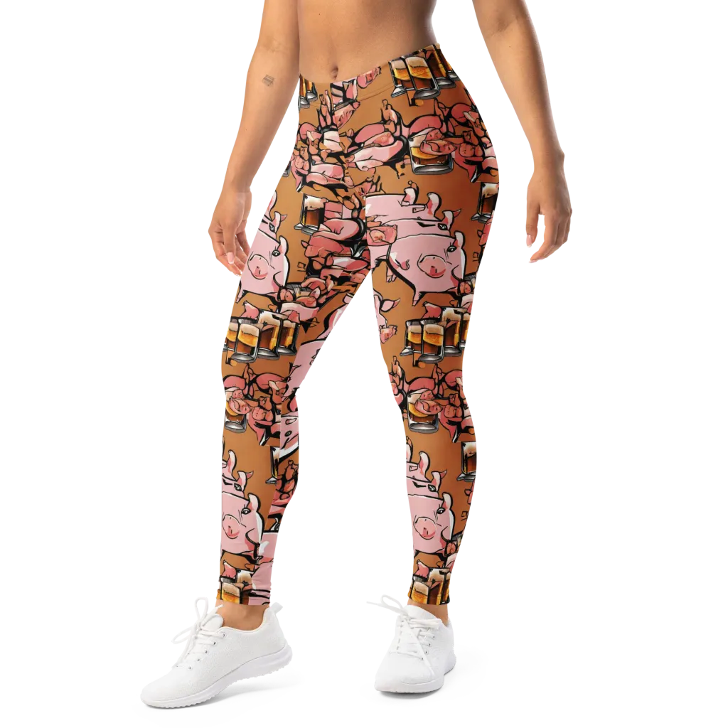 Pigskin Pilsner on Leggings — Left Front