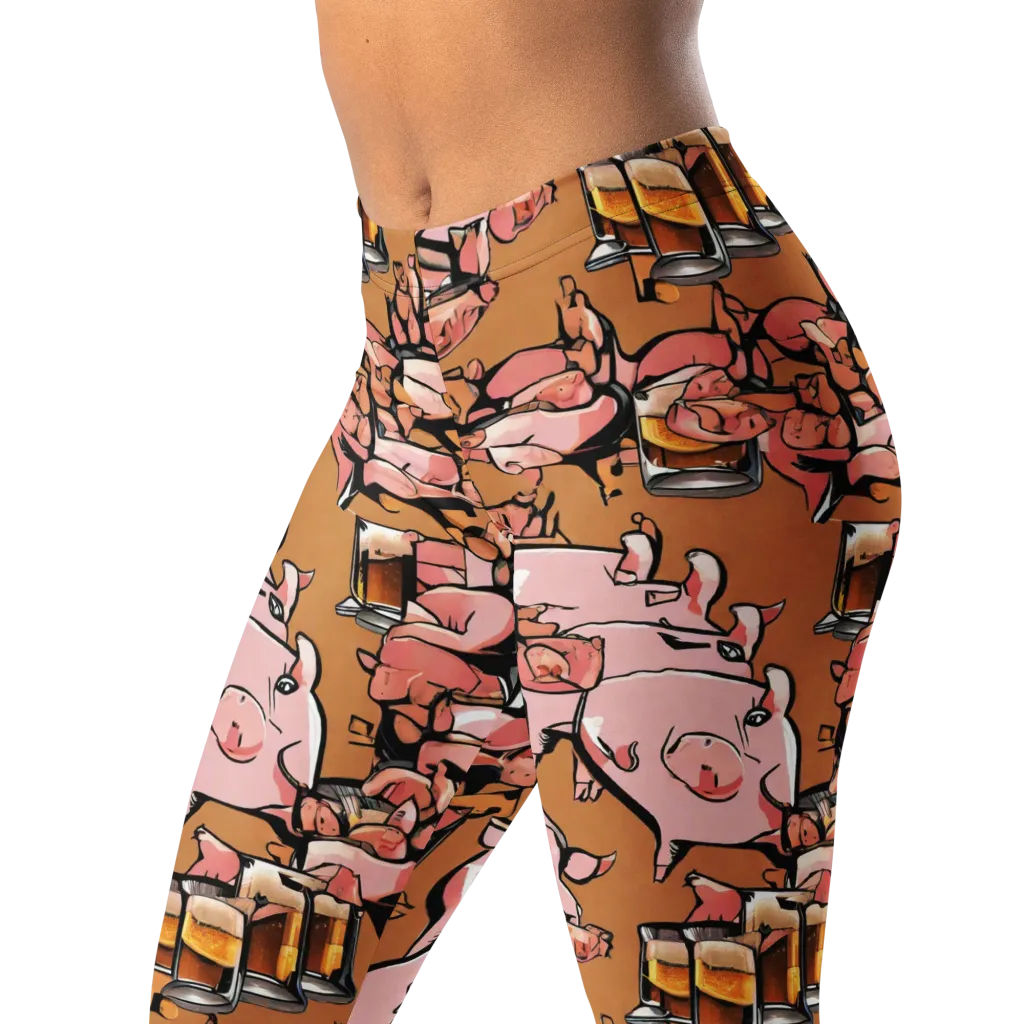 Pigskin Pilsner on Leggings — Left Front