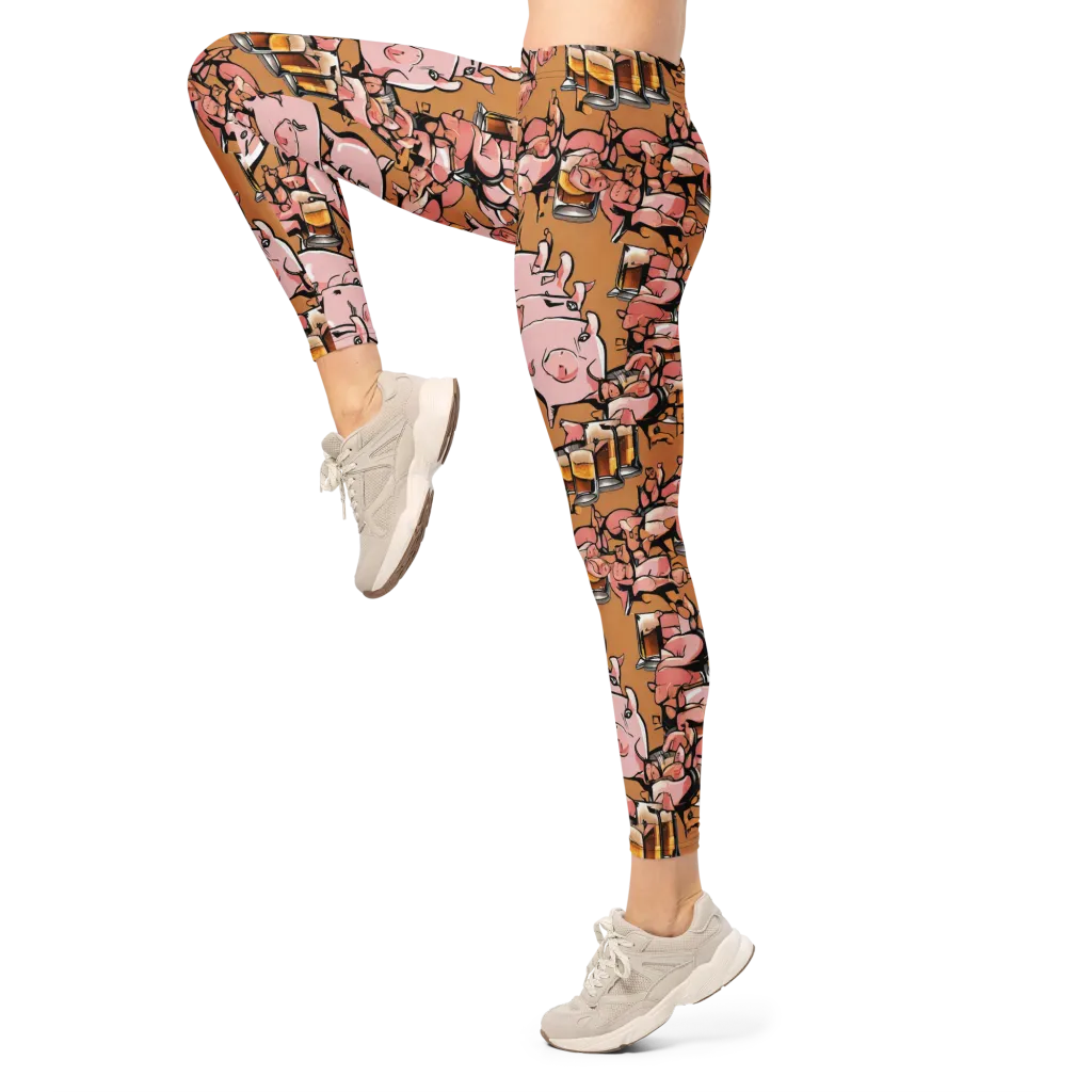 Pigskin Pilsner on Leggings — Left