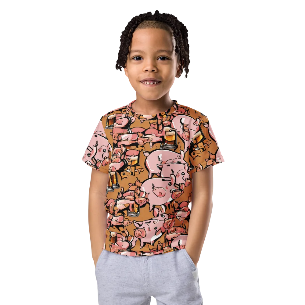 Pigskin Pilsner on Kids Crew Neck T-Shirt — Front