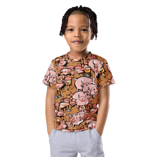 Pigskin Pilsner on a Kids Crew Neck T-Shirt