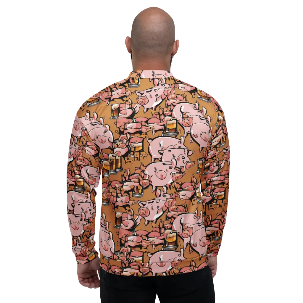 Pigskin Pilsner on Bomber Jacket — Back