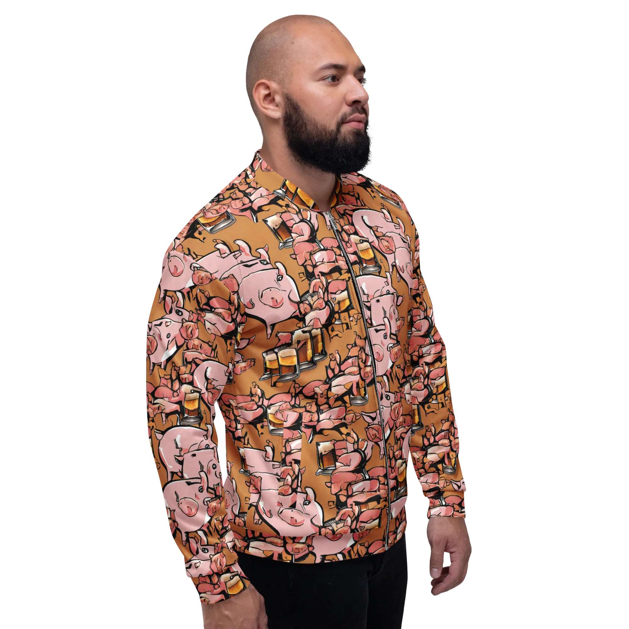 Pigskin Pilsner on Bomber Jacket — Right