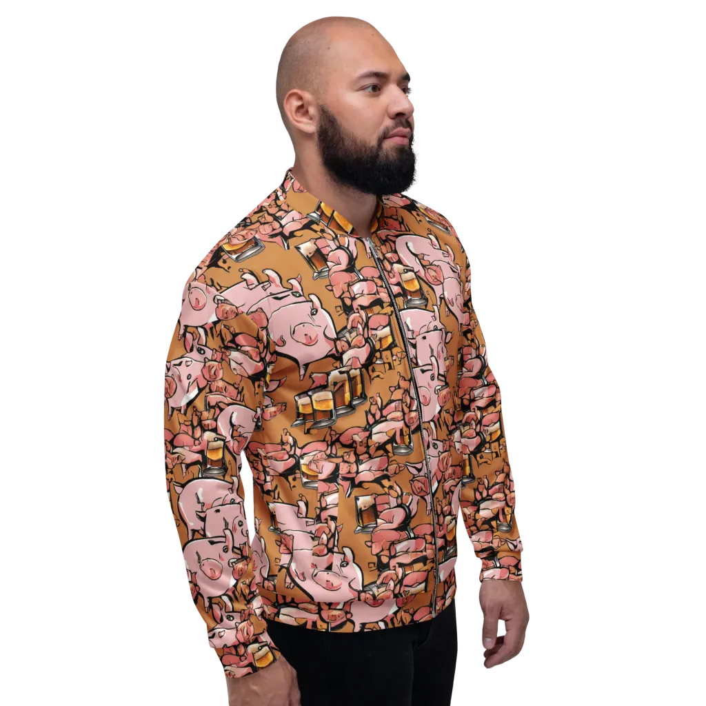 Pigskin Pilsner on Bomber Jacket — Right