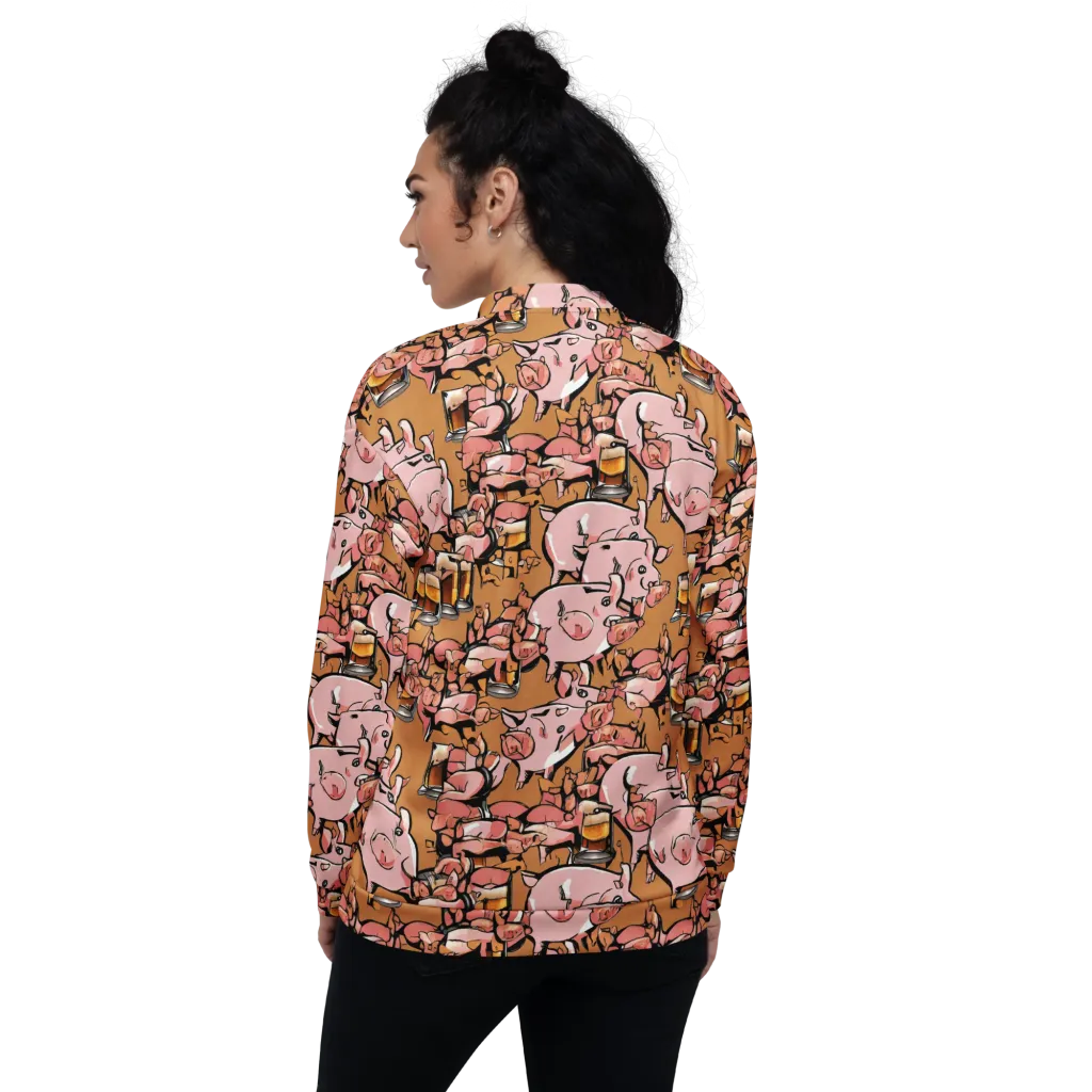 Pigskin Pilsner on Bomber Jacket — Back