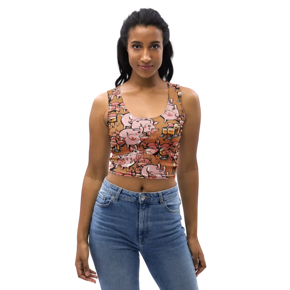 Pigskin Pilsner on Crop Top — Front