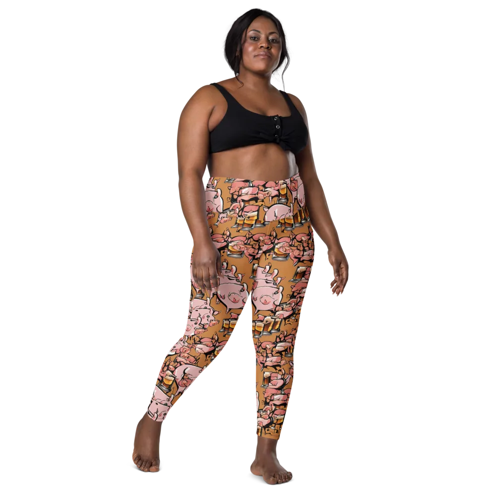 Pigskin Pilsner on Leggings with Pockets — Front