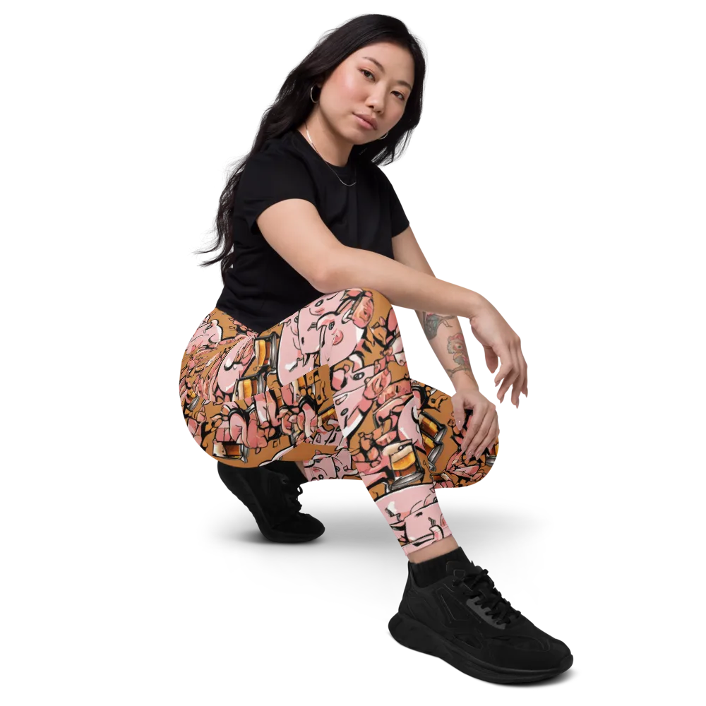 Pigskin Pilsner on Leggings with Pockets — Right Front